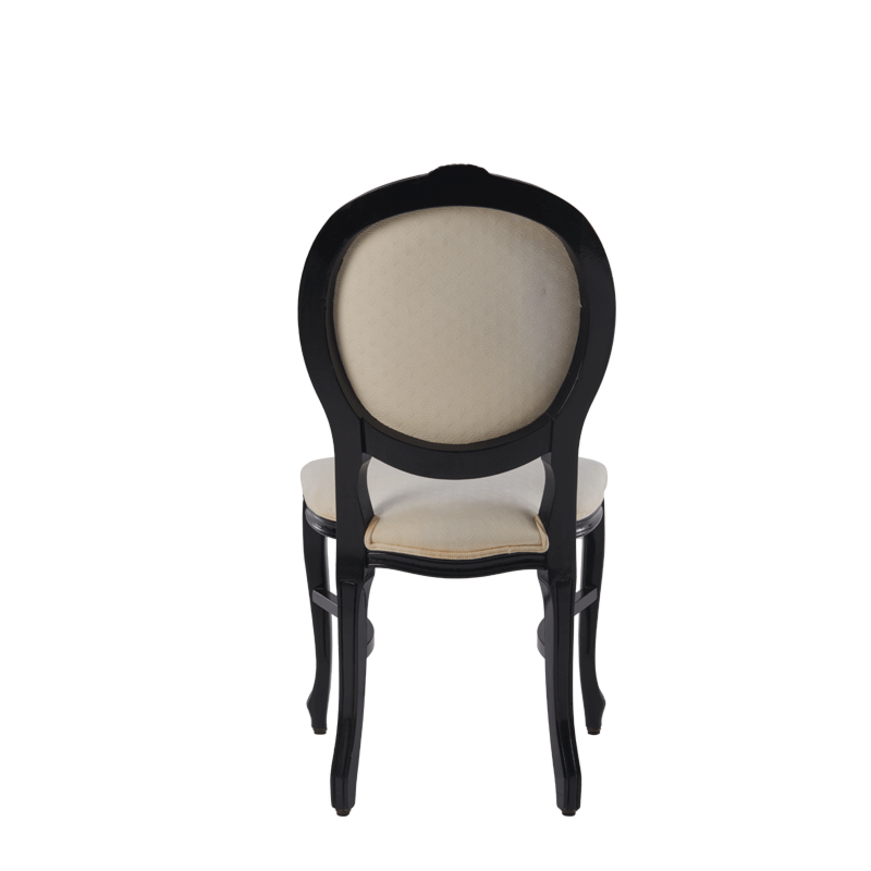 Louise Chair in Black with Ivory Seat Pad