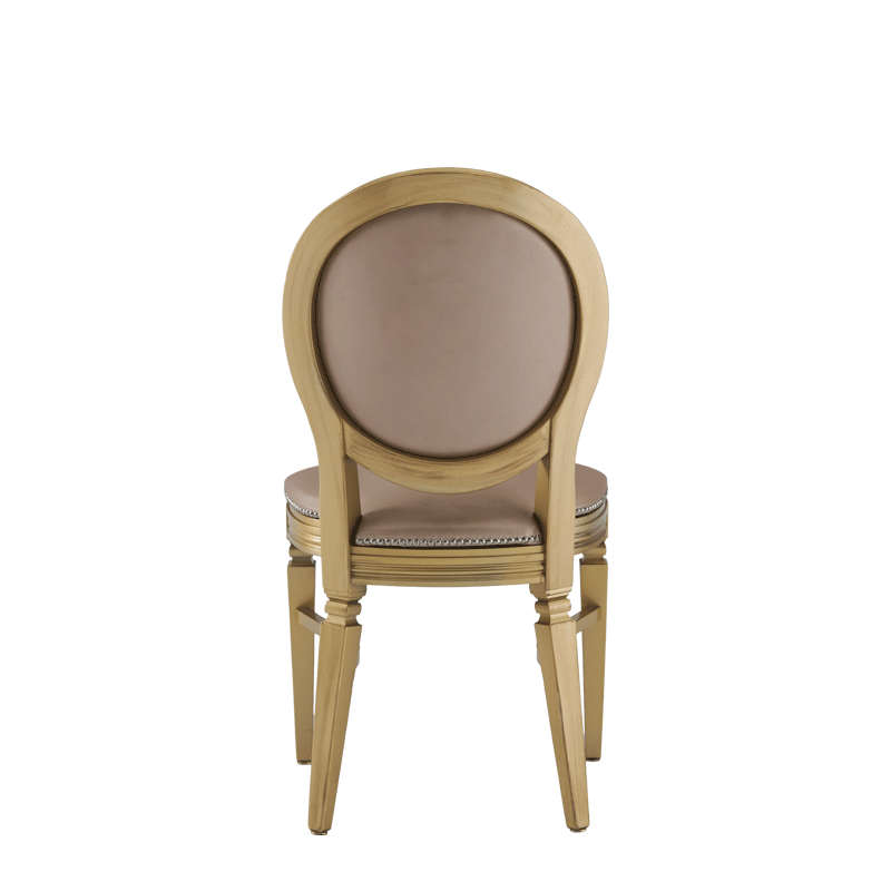 Chandelle Chair in Gold with Latte Seat Pad