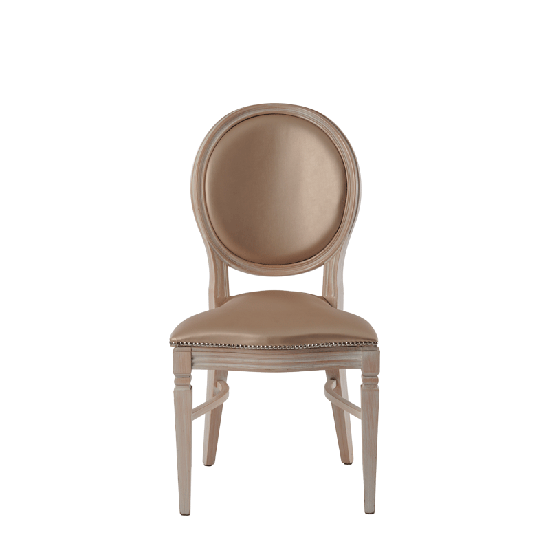 Chandelle Chair in Ivory with Latte Seat Pad