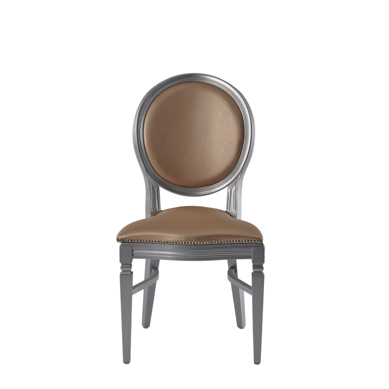 Chandelle Chair in Silver with Latte Seat Pad