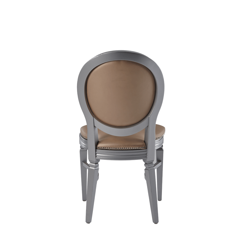 Chandelle Chair in Silver with Latte Seat Pad