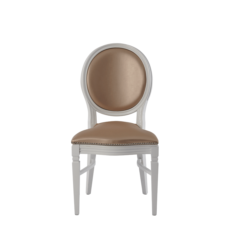 Chandelle Chair in White with Latte Seat Pad