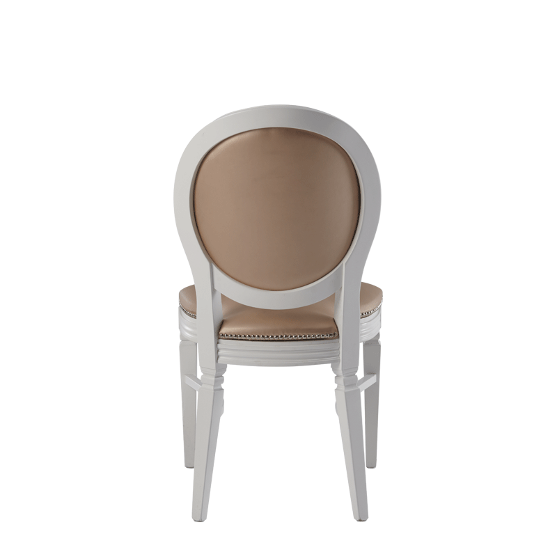 Chandelle Chair in White with Latte Seat Pad