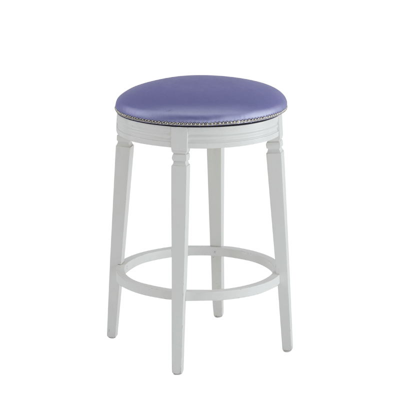 Beli Bar Stool White with Icy Lavender Pad