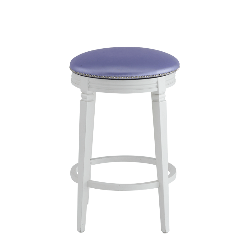 Beli Bar Stool White with Icy Lavender Pad