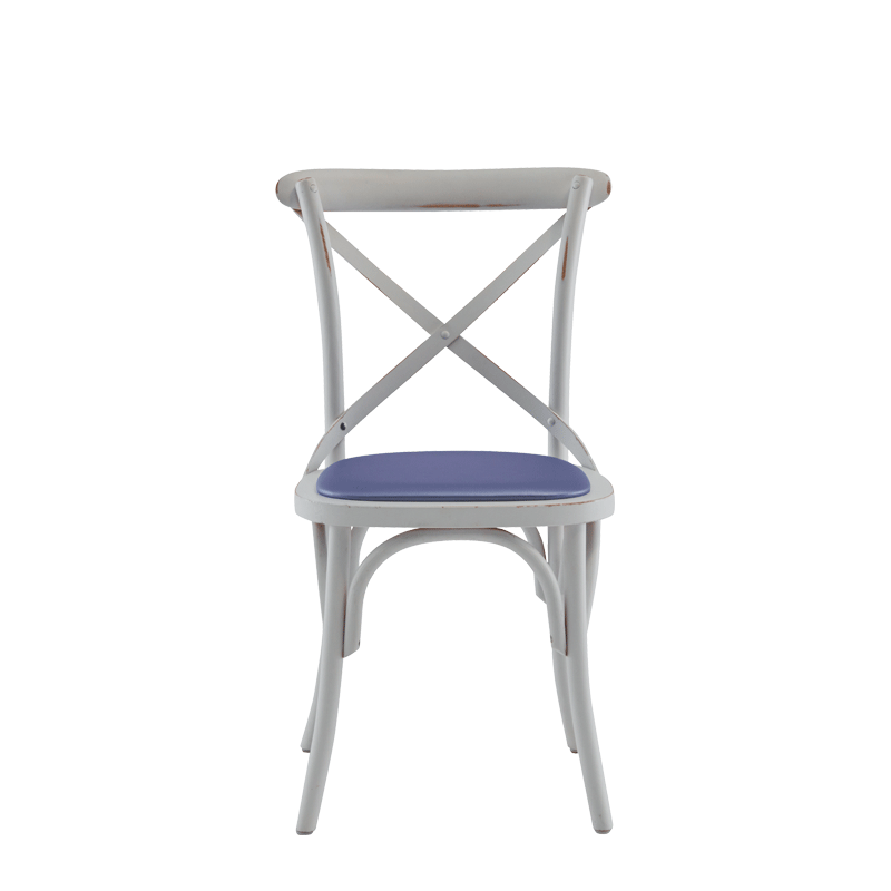 Coco Chair in White with Lavender Seat Pad