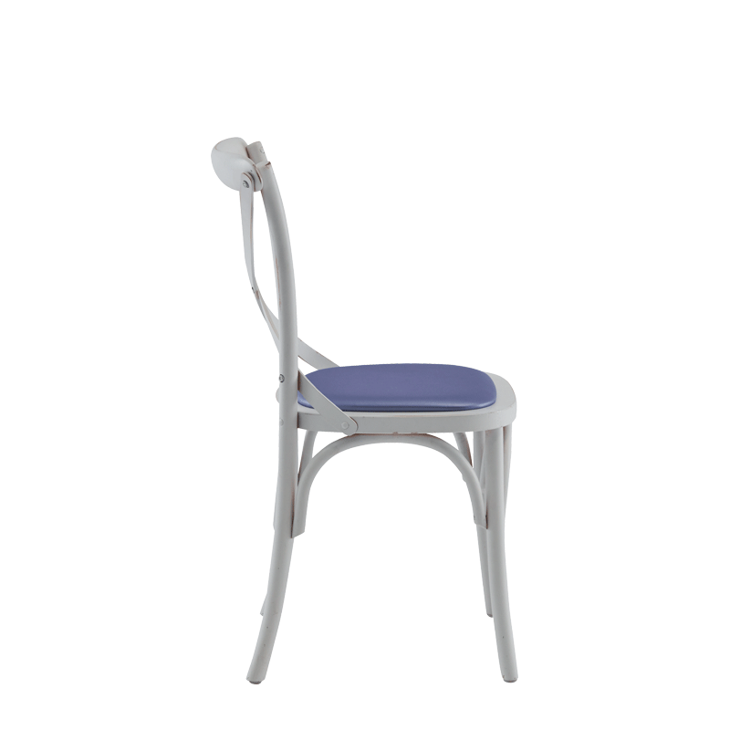 Coco Chair in White with Lavender Seat Pad