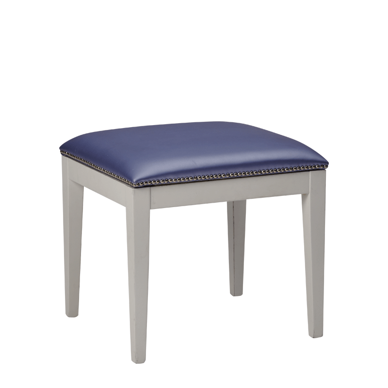 Divano Ottoman in White with Lavender Seat Pad
