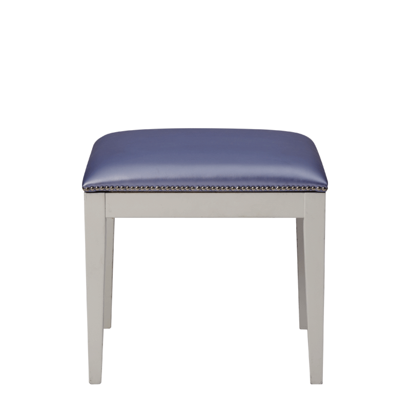 Divano Ottoman in White with Lavender Seat Pad