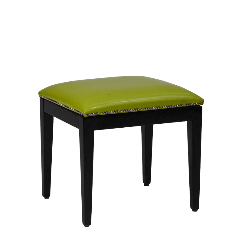 Divano Ottoman in Black with Lime Seat Pad