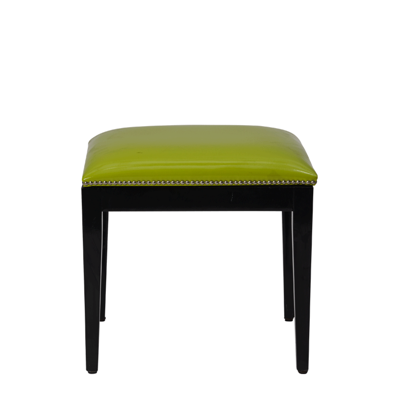 Divano Ottoman in Black with Lime Seat Pad
