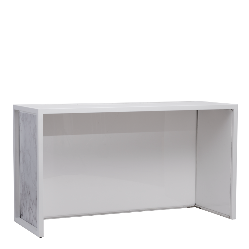 Unico Bar with White Frame and White Marble Effect Front