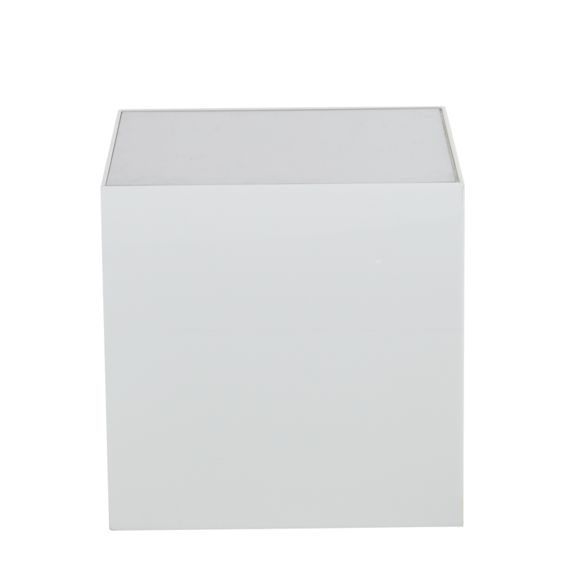 Seattle Cube Plinth in White with Mirror Top