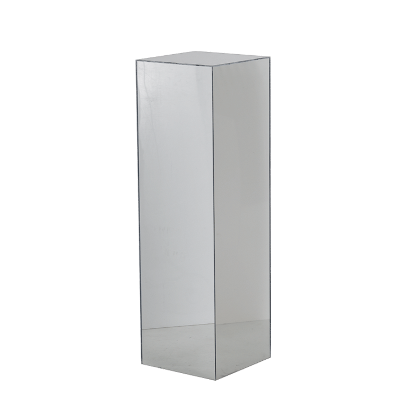 Seattle Plinth in Silver Mirror - 14.5” x 14.5” x 47”