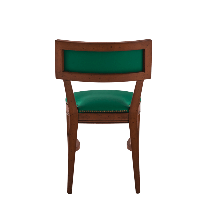 The Bogart Chair in Antique Wood with Sea Green Seat Pad