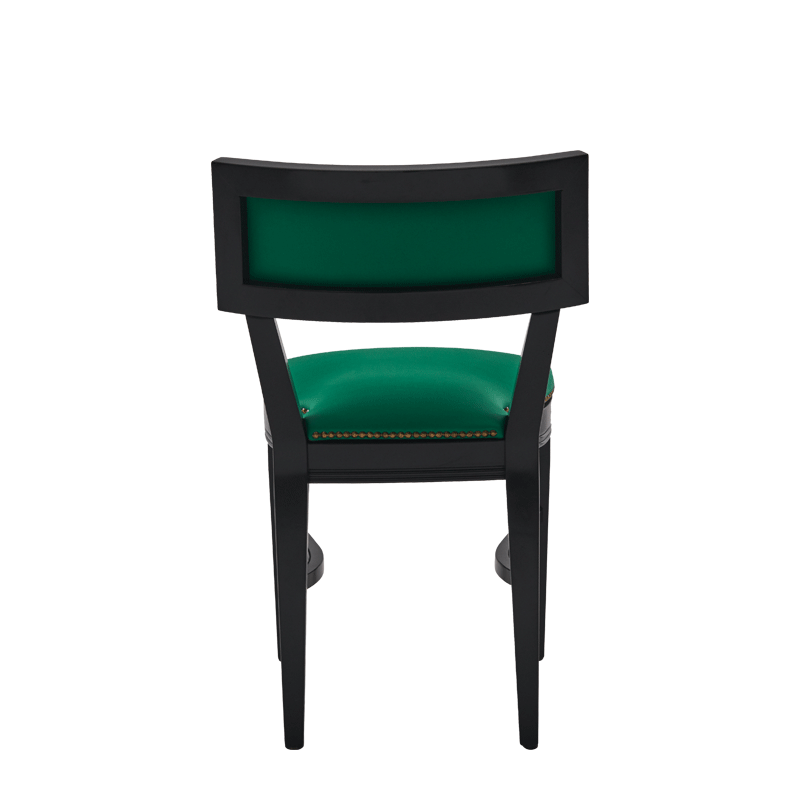 The Bogart Chair in Black with Sea Green Seat Pad