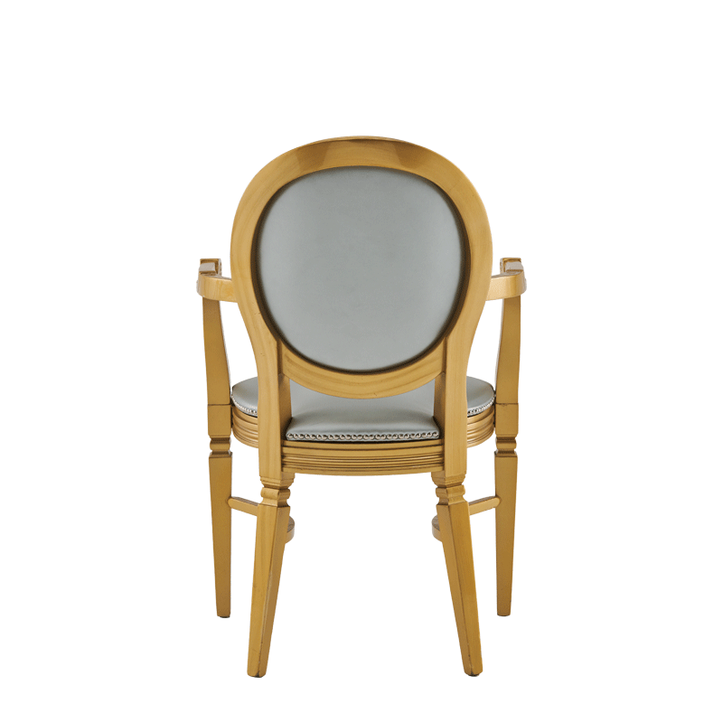 Chandelle Armchair in Gold with Silver Seat Pad