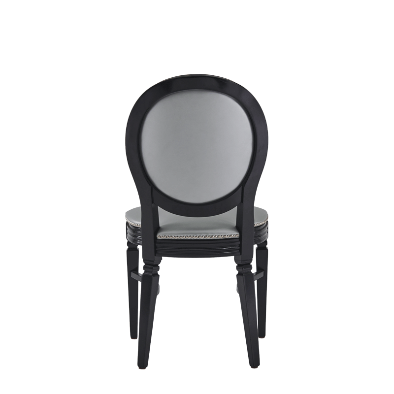 Chandelle Chair in Black with Silver Seat Pad