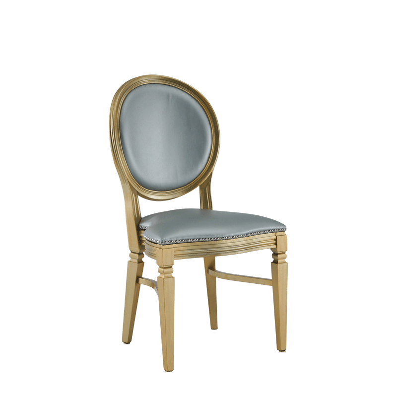 Chandelle Chair in Gold with Silver Seat Pad