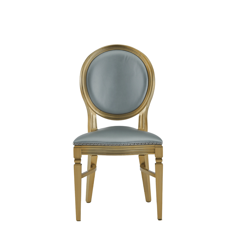 Chandelle Chair in Gold with Silver Seat Pad