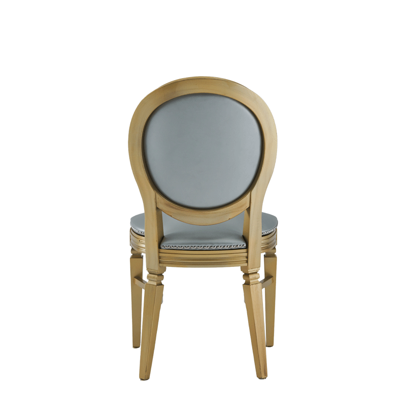 Chandelle Chair in Gold with Silver Seat Pad
