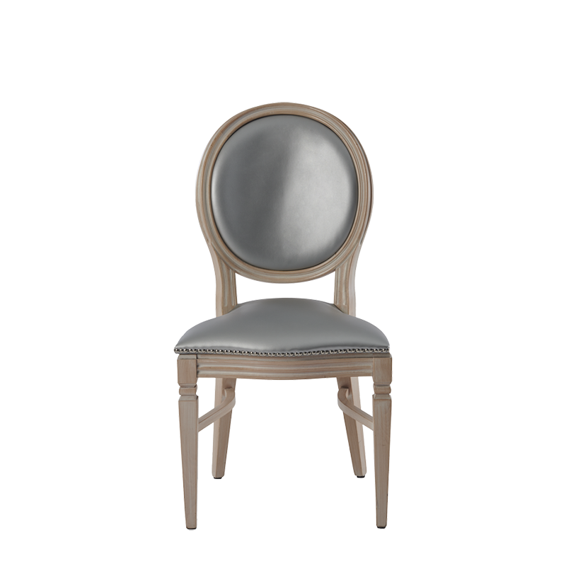 Chandelle Chair in Ivory with Silver Seat Pad