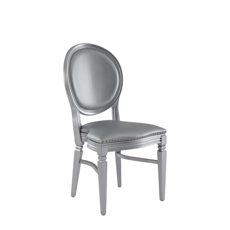 Chandelle Chair in Silver with Silver Seat Pad