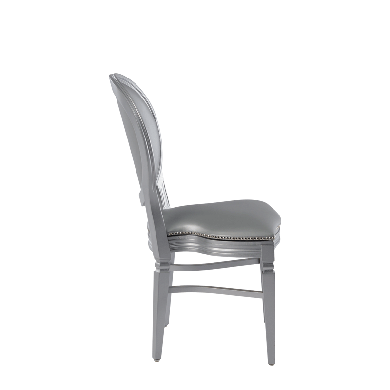 Chandelle Chair in Silver with Silver Seat Pad