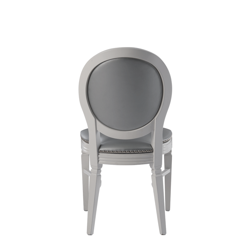 Chandelle Chair in White with Silver Seat Pad