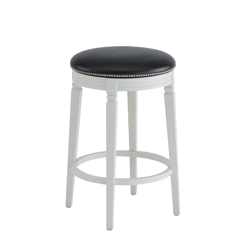Beli Bar Stool White with Slate Seat Pad