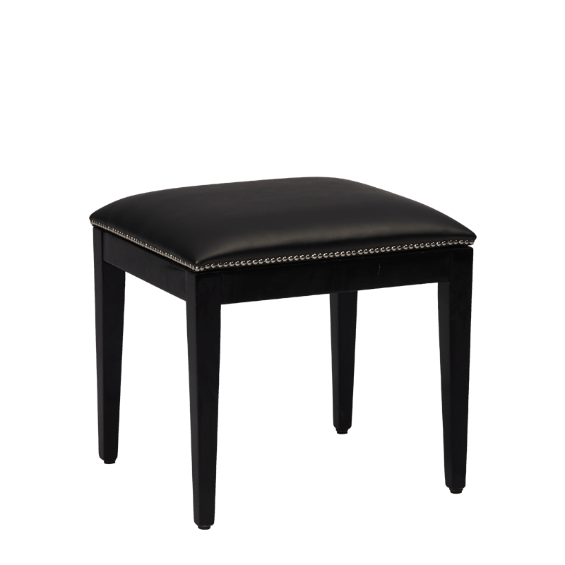Divano Ottoman in Black with Slate Seat Pad