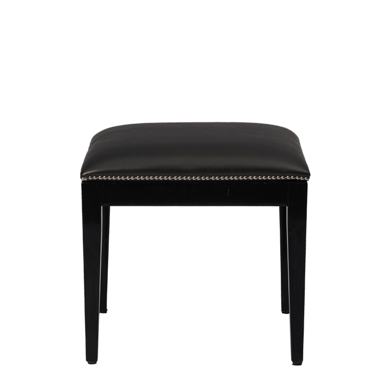Divano Ottoman in Black with Slate Seat Pad