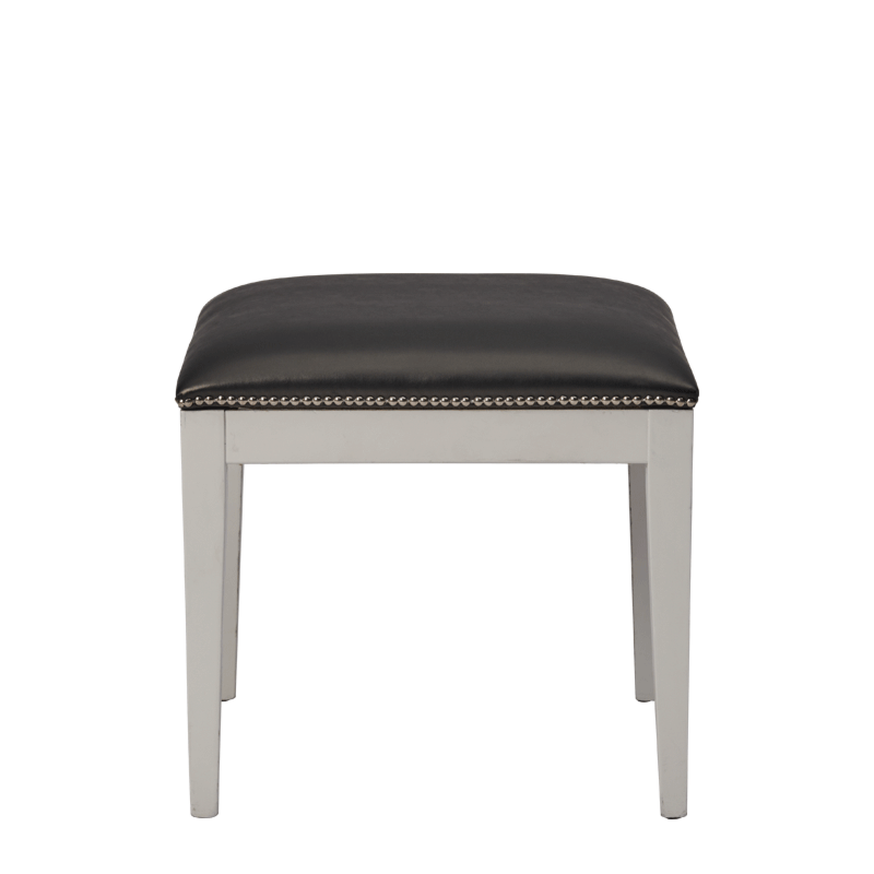Divano Ottoman in White with Slate Seat Pad