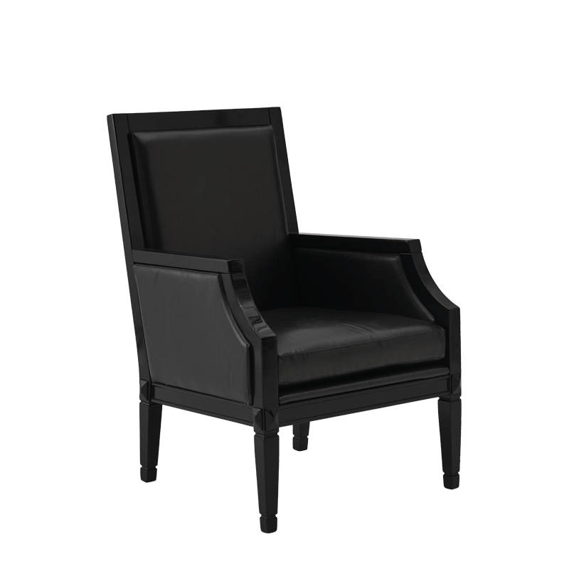 Havana Armchair in Black with Slate Seat Pad