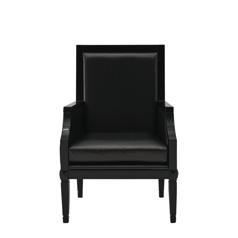 Havana Armchair in Black with Slate Seat Pad