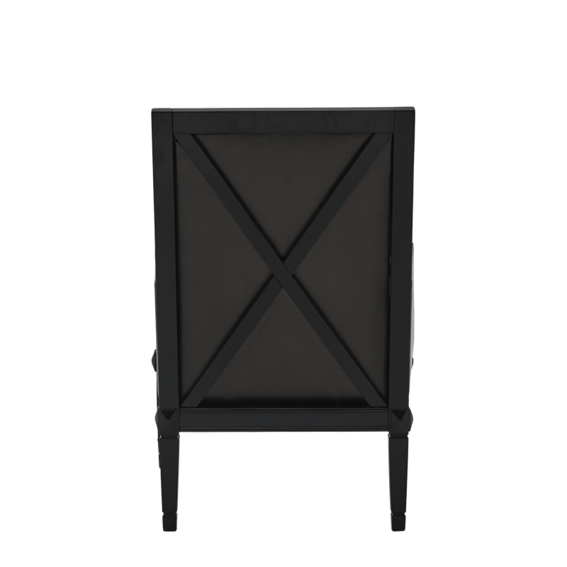 Havana Armchair in Black with Slate Seat Pad