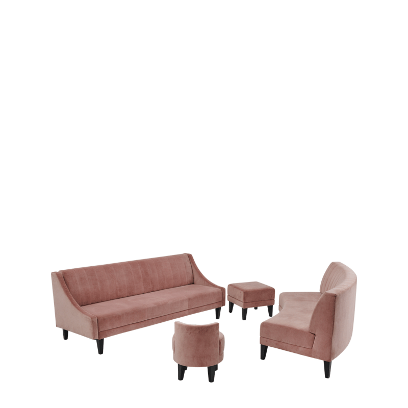 Infinito B Straight Sofa Armrest in Soft Pink