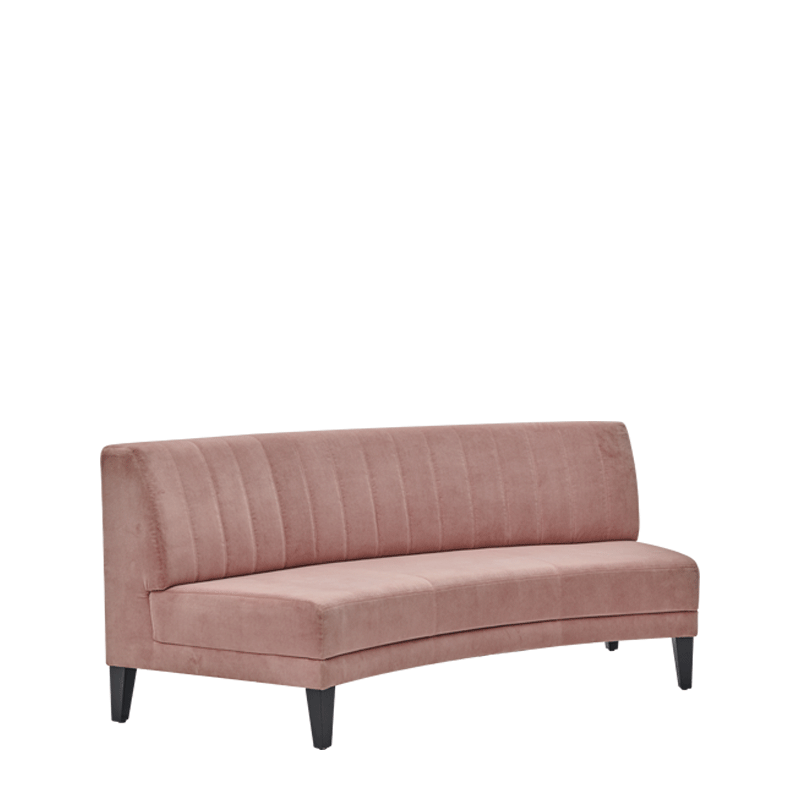 Infinito E Curved Sofa in Soft Pink