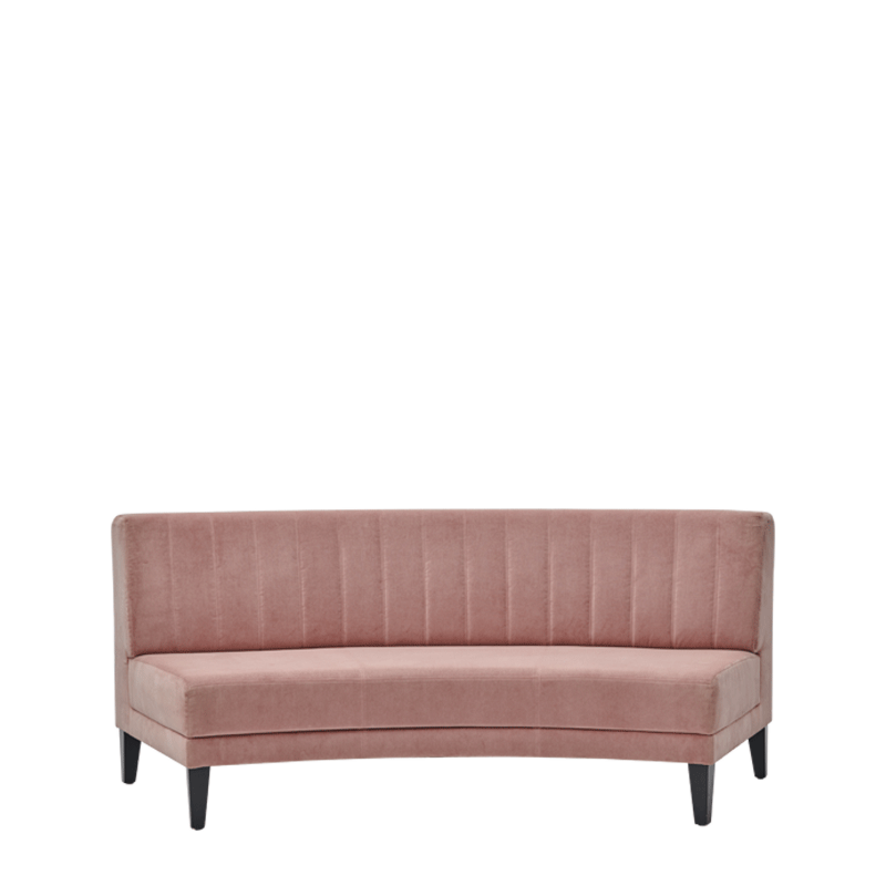 Infinito E Curved Sofa in Soft Pink