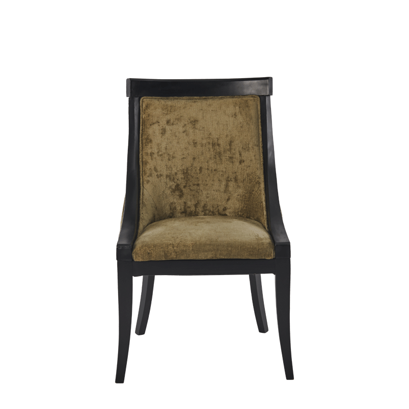Sabrina Chair in Black with Taupe Seat Pad