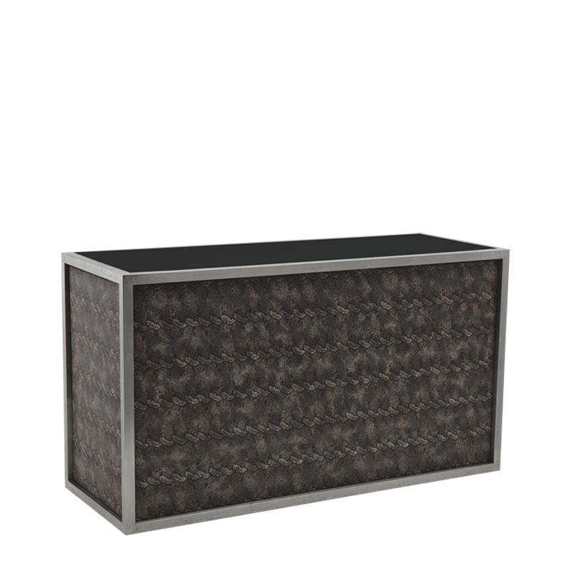 Unico Bar - Stainless Steel Frame - Snake Skin Upholstered Panels