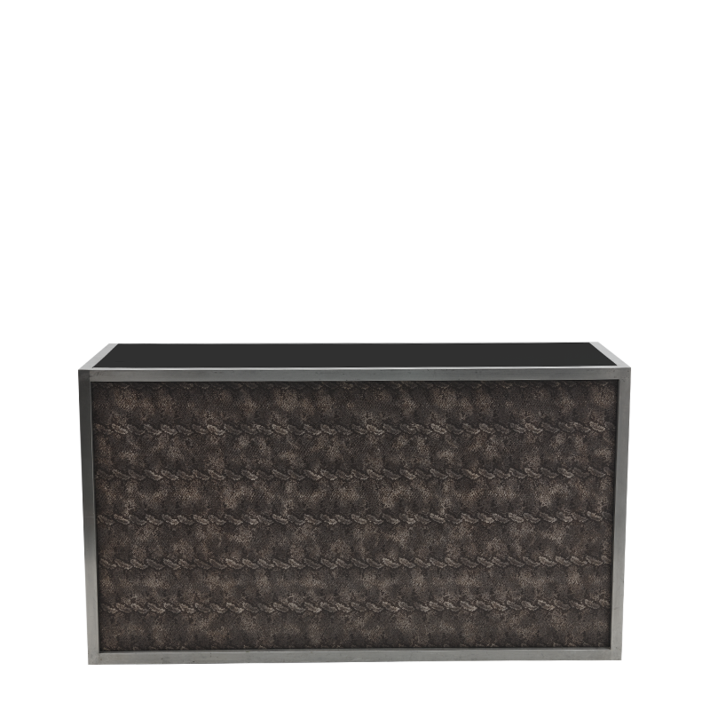 Unico Bar - Stainless Steel Frame - Snake Skin Upholstered Panels