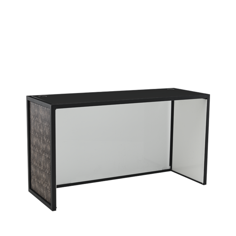 Unico DJ Booth - Black Frame - Snake Skin Upholstered Panels