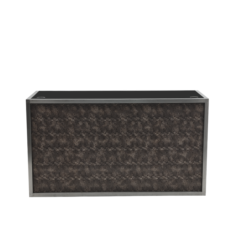 Unico DJ Booth - Steel Frame - Snake Skin Upholstered Panels 