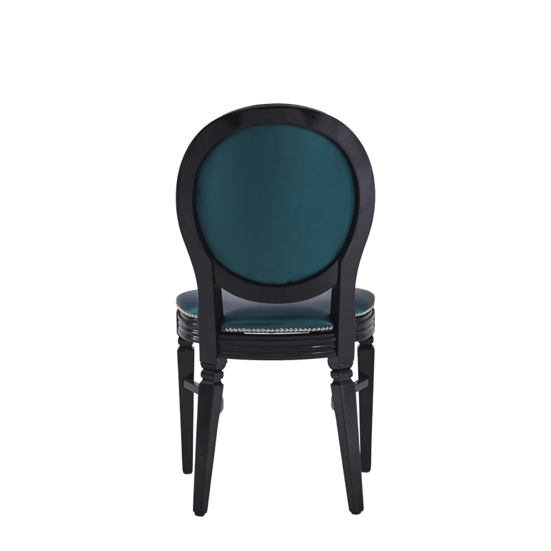 Chandelle Chair in Black with Teal Seat Pad