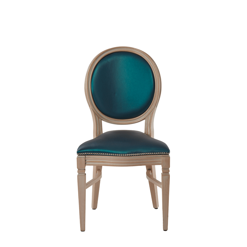 Chandelle Chair Ivory with Teal Seat Pad