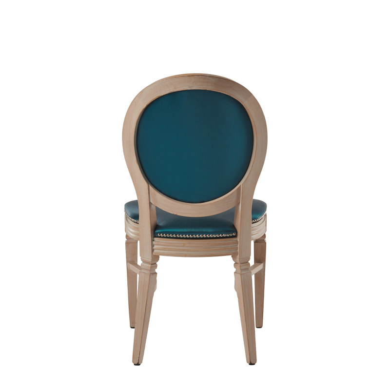 Chandelle Chair Ivory with Teal Seat Pad