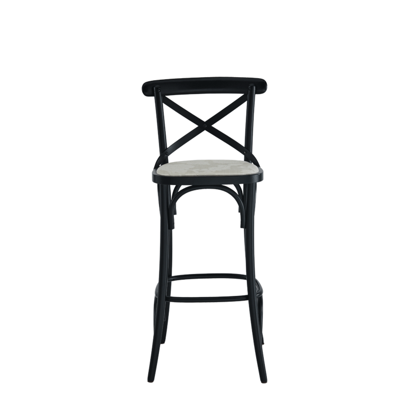 Coco Bar Stool in Black with Vanilla Seat Pad