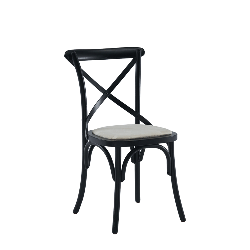 Coco Chair in Black with Vanilla Seat Pad