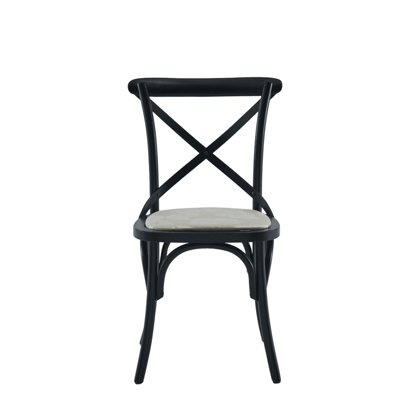 Coco Chair in Black with Vanilla Seat Pad